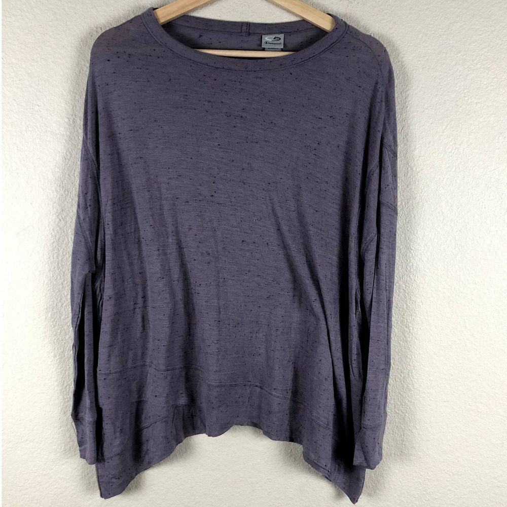 Champion Shirt Womens‎ Medium Lavender Asymmetrical Layered Athleisure Sporty